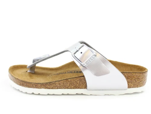 Birkenstock Gizeh sandal electric metallic silver med spænde (medium-bred)